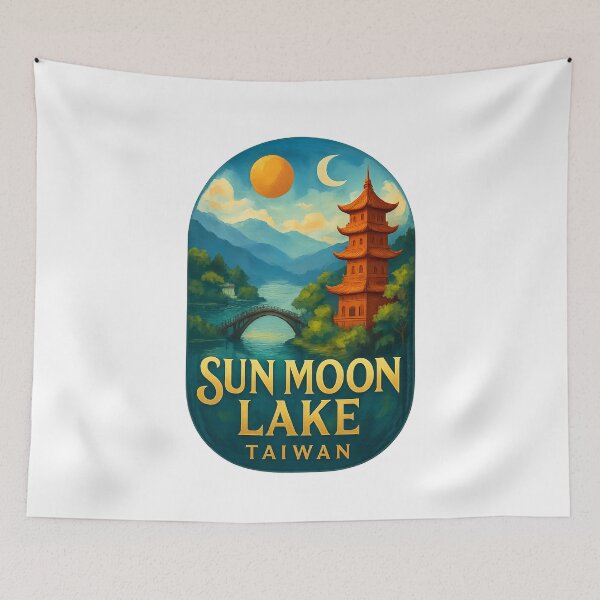 Item preview, Sun Moon Lake Taiwan – Pagoda and Lalu Island View designed and sold by Aryabek.
