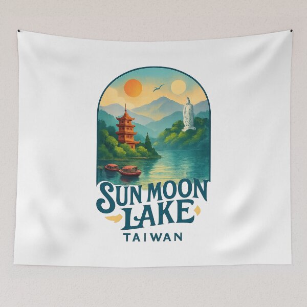 Item preview, Sun Moon Lake Taiwan – Pagoda and Lakeside View designed and sold by Aryabek.