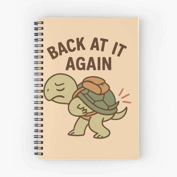 Item preview, Back At It Again – Funny Turtle Back Pain Pun Cartoon Design designed and sold by jelonkaa.