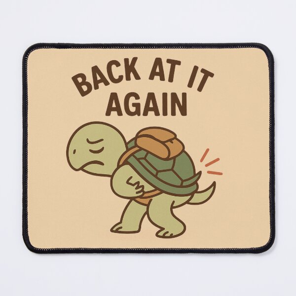 Item preview, Back At It Again – Funny Turtle Back Pain Pun Cartoon Design designed and sold by jelonkaa.