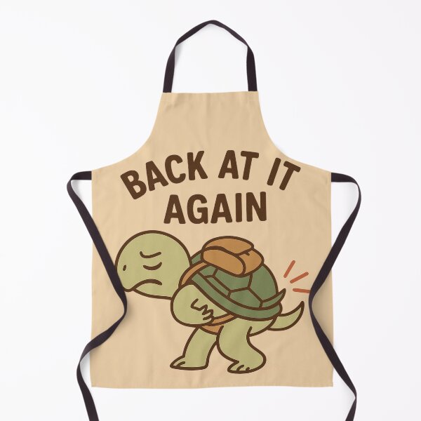 Item preview, Back At It Again – Funny Turtle Back Pain Pun Cartoon Design designed and sold by jelonkaa.