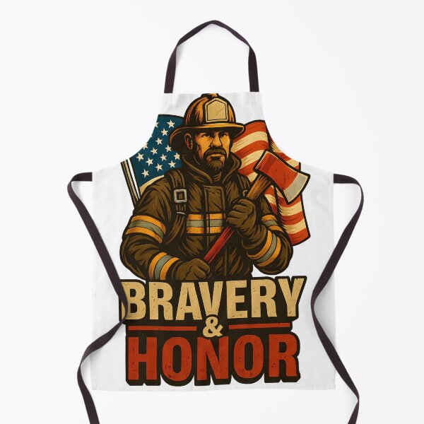 Item preview, Bravery & Honor – American Firefighter Tribute Illustration designed and sold by DanielULaN Artworks.