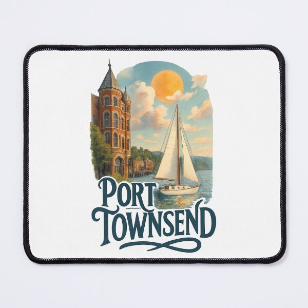 Item preview, Port Townsend Waterfront with Sailboat, Washington USA designed and sold by Places On Earth.