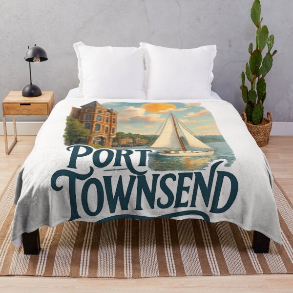 Item preview, Port Townsend Waterfront with Sailboat, Washington USA designed and sold by Places On Earth.
