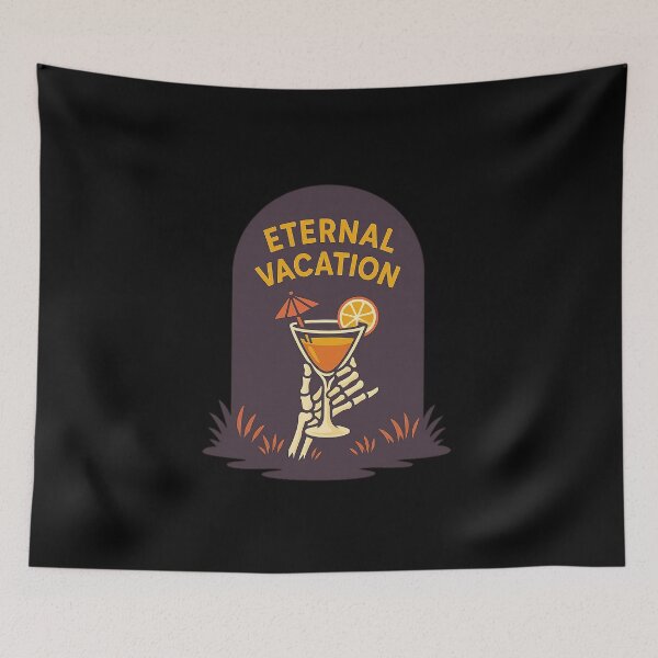 Item preview, Tropical Afterlife – Skeleton Cocktail Sunset Art designed and sold by Ironzoulz.
