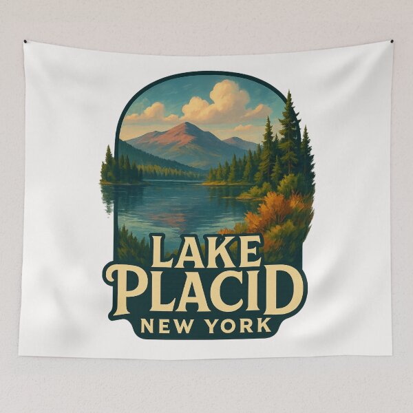 Item preview, Lake Placid New York – Autumn Mountains and Lakeshore designed and sold by Places On Earth.