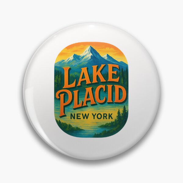 Item preview, Lake Placid New York – Snow-Capped Peaks and Sunset Glow designed and sold by Places On Earth.