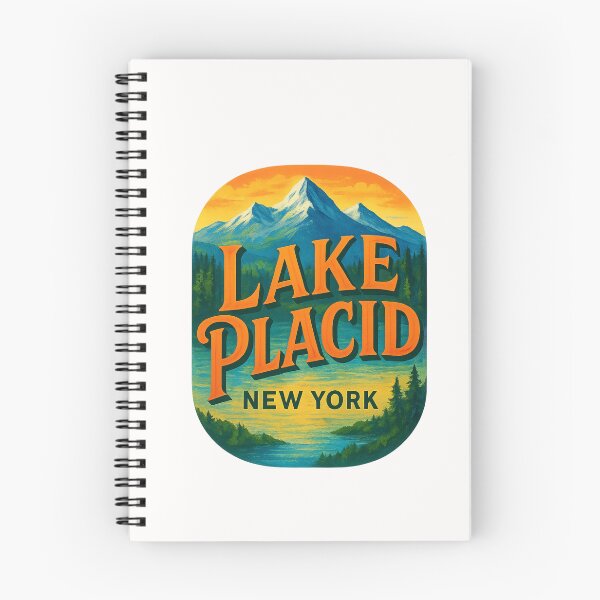 Item preview, Lake Placid New York – Snow-Capped Peaks and Sunset Glow designed and sold by Places On Earth.
