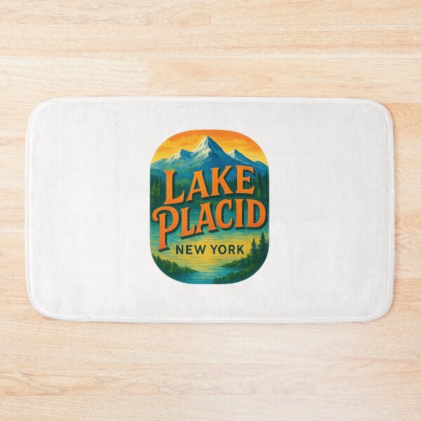 Item preview, Lake Placid New York – Snow-Capped Peaks and Sunset Glow designed and sold by Places On Earth.