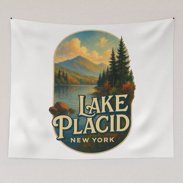 Item preview, Lake Placid New York – Mountain Reflections and Pine Forest designed and sold by Places On Earth.