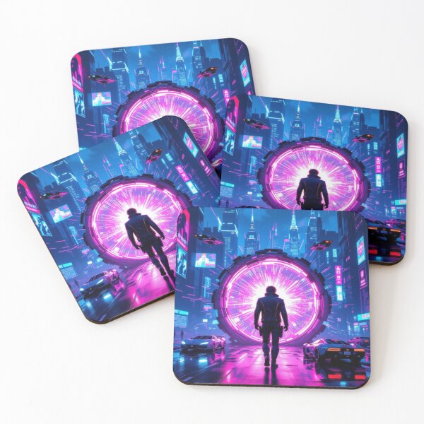 Item preview, Cyberpunk Portal Vibes – Time Travel Meets Neon City designed and sold by FotoworldEdel.