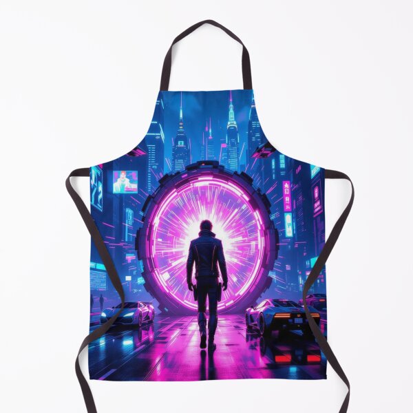 Item preview, Cyberpunk Portal Vibes – Time Travel Meets Neon City designed and sold by FotoworldEdel.