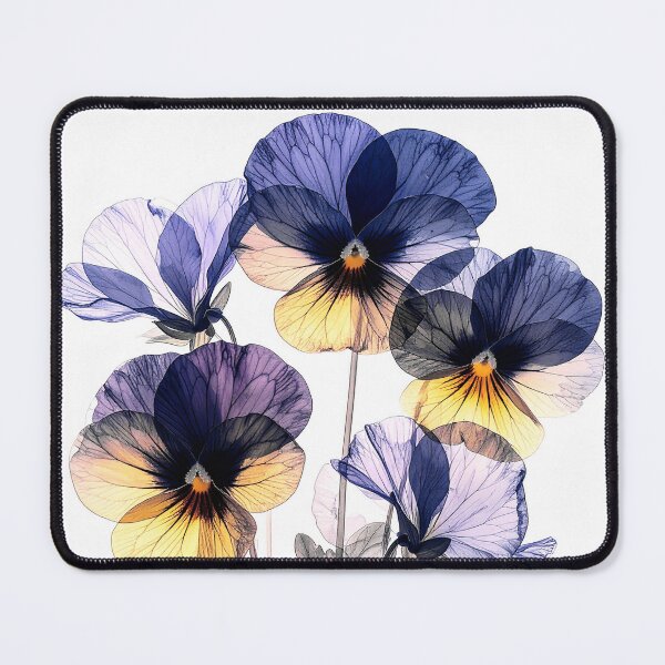 Item preview, pansy flowers x-ray style purple yellow designed and sold by LiskoDesign.