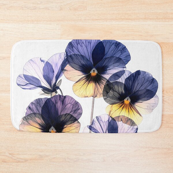 Item preview, pansy flowers x-ray style purple yellow designed and sold by LiskoDesign.