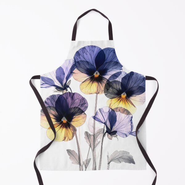 Item preview, pansy flowers x-ray style purple yellow designed and sold by LiskoDesign.
