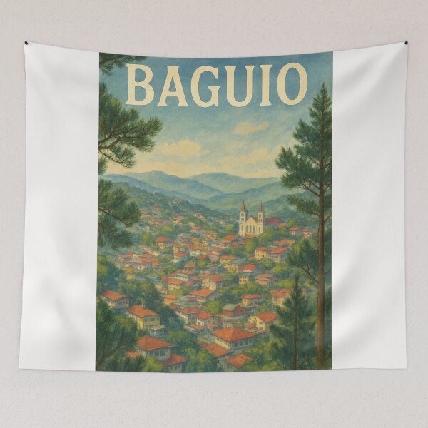 Item preview, Baguio Philippines – City View and Cathedral Panorama designed and sold by Places On Earth.