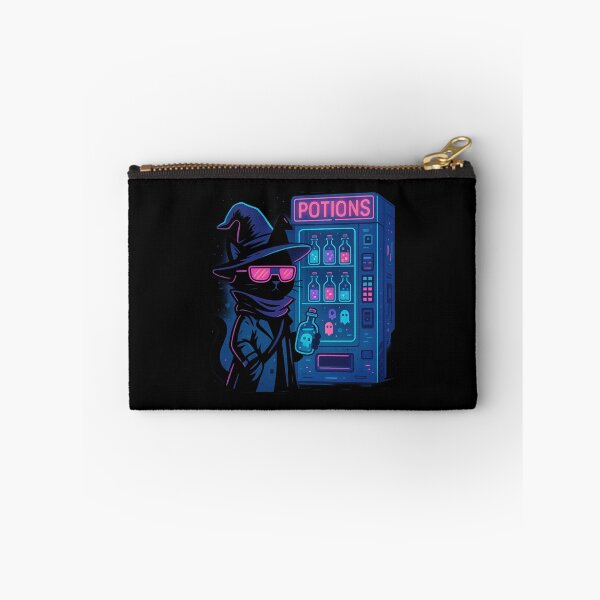 Item preview, Cyberpunk Potion Dealer Cat – Neon Witch Black Cat Selling Potions in Futuristic Vending Machine designed and sold by EuropeanPrints.