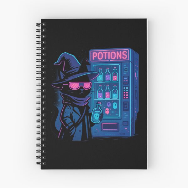 Item preview, Cyberpunk Potion Dealer Cat – Neon Witch Black Cat Selling Potions in Futuristic Vending Machine designed and sold by EuropeanPrints.