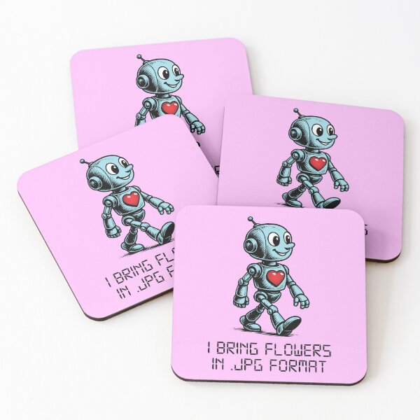 Item preview, Cute Retro Robot T-Shirt – “I Bring Flowers in .JPG Format” | Funny Tech Gift designed and sold by Ovitees.