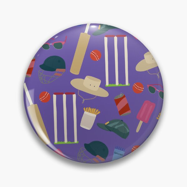 Item preview, Day At The Aussie Cricket purple blackground designed and sold by Lozzie Eliza Designs.