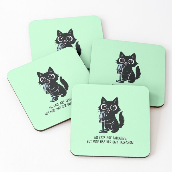Item preview, Funny Black Cat Talk-Show T-Shirt – Perfect for Cat Lovers designed and sold by Ovitees.