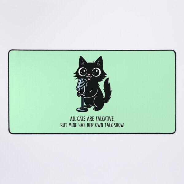 Item preview, Funny Black Cat Talk-Show T-Shirt – Perfect for Cat Lovers designed and sold by Ovitees.