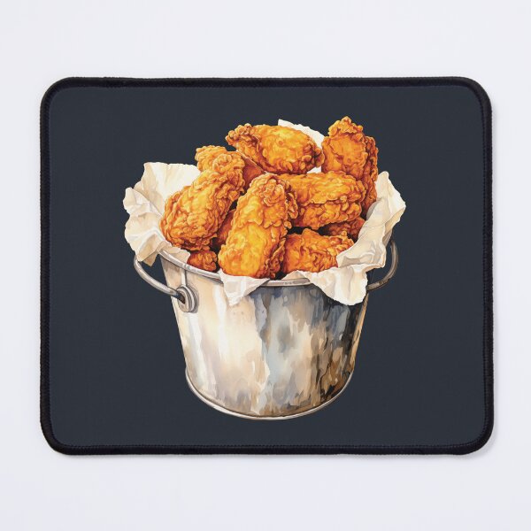Item preview, Golden Pieces Of Fried Crispy Chicken In A Metal Bucket designed and sold by Alicia Chee.