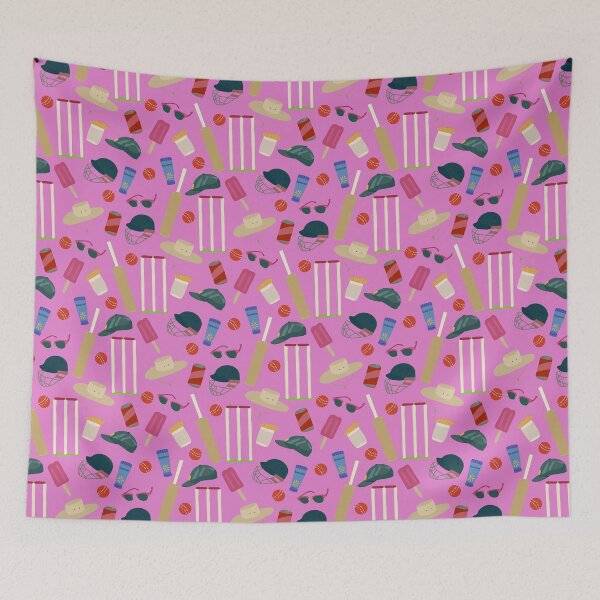 Item preview, Day At The Aussie Cricket pink blackground designed and sold by Lozzie Eliza Designs.