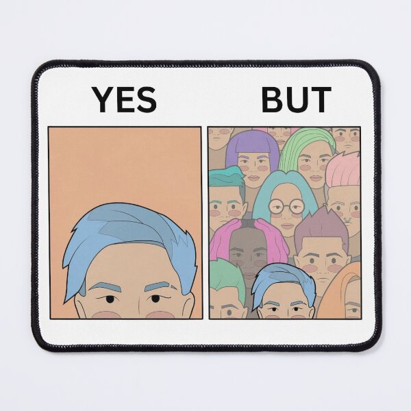 Item preview, Yes But Different Hair Color style Version - Thanksgiving, Christmas And Birthday Party Gift Ideas for Classic Memes Lovers and Fans designed and sold by Memeing Everything.