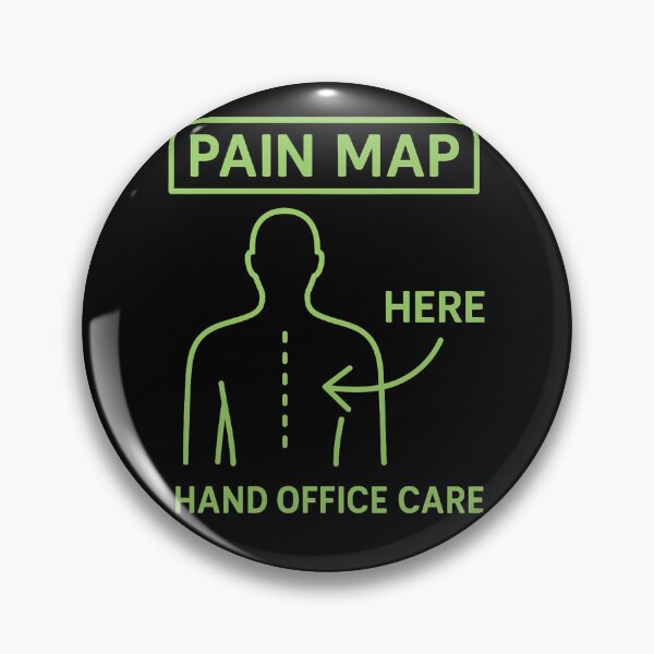 Item preview, Pain Map – Funny Neon Back Pain Design with HERE Arrow designed and sold by jelonkaa.
