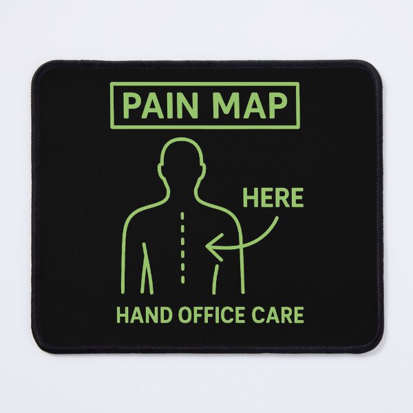 Item preview, Pain Map – Funny Neon Back Pain Design with HERE Arrow designed and sold by jelonkaa.