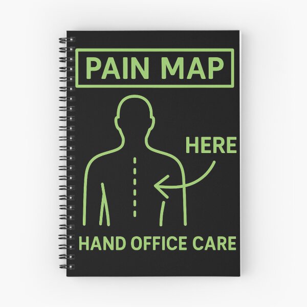 Item preview, Pain Map – Funny Neon Back Pain Design with HERE Arrow designed and sold by jelonkaa.