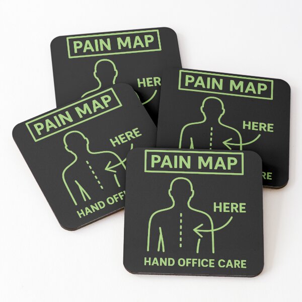 Item preview, Pain Map – Funny Neon Back Pain Design with HERE Arrow designed and sold by jelonkaa.