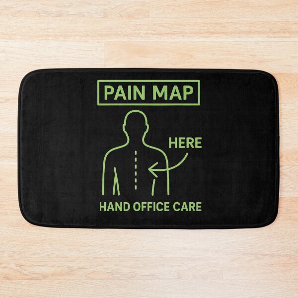 Item preview, Pain Map – Funny Neon Back Pain Design with HERE Arrow designed and sold by jelonkaa.