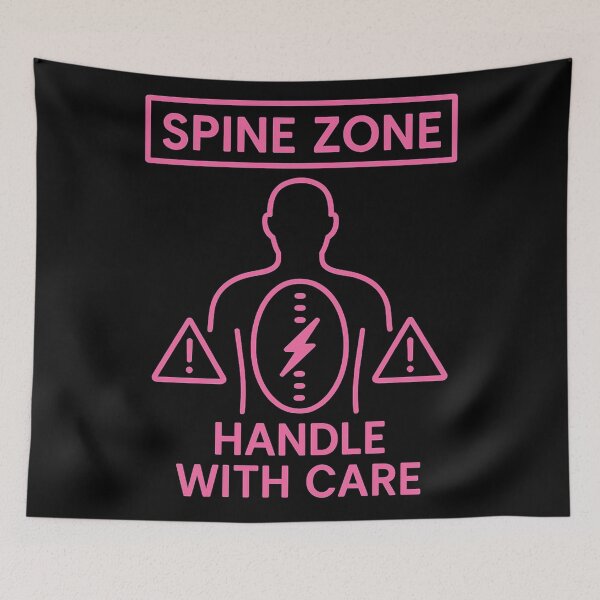 Item preview, Spine Zone – Handle With Care | Funny Neon Spine Pain Warning Design designed and sold by jelonkaa.