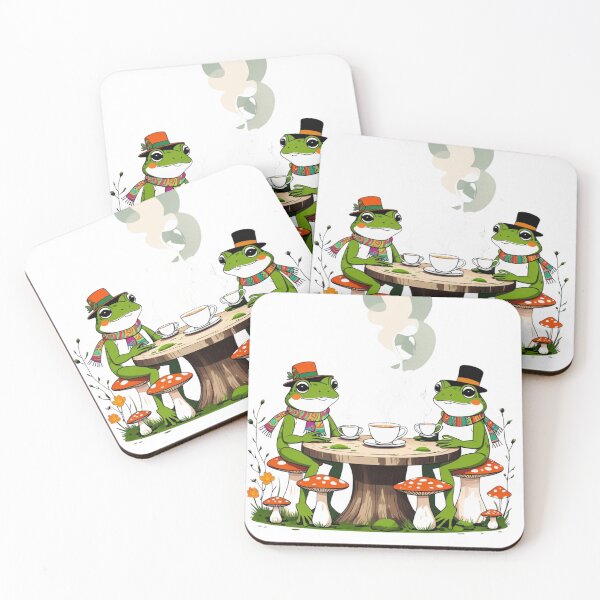 Item preview, Whimsical Frogs Drinking Tea designed and sold by RouniBoutique.