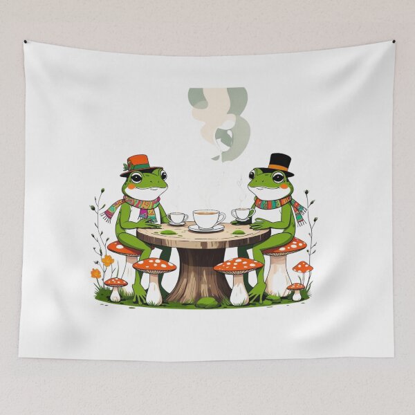 Item preview, Whimsical Frogs Drinking Tea designed and sold by RouniBoutique.