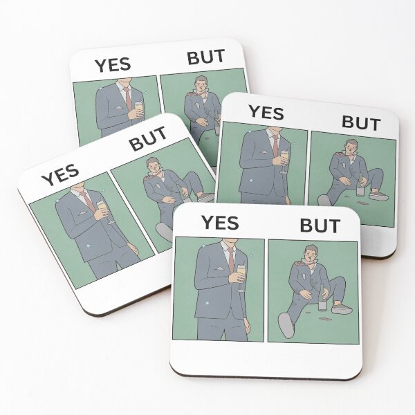 Item preview, Yes But Party Just One Glass Version - Thanksgiving, Christmas And Birthday Party Gift Ideas for Classic Memes Lovers and Fans designed and sold by Memeing Everything.