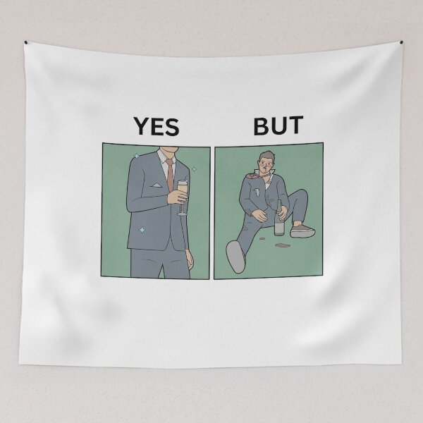 Item preview, Yes But Party Just One Glass Version - Thanksgiving, Christmas And Birthday Party Gift Ideas for Classic Memes Lovers and Fans designed and sold by Memeing Everything.