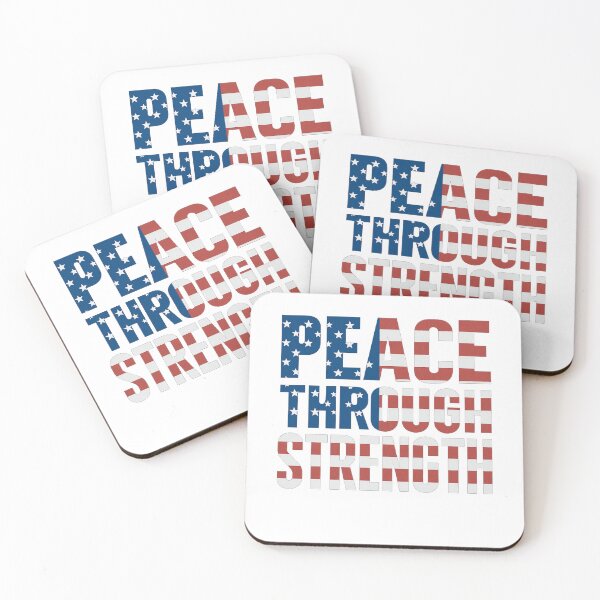 Item preview, Peace Through Strength – USA Flag Typography Design designed and sold by suszak24.