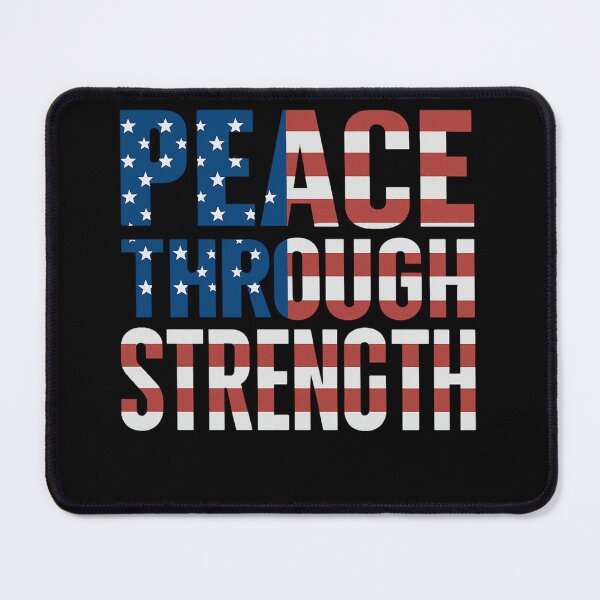 Item preview, Peace Through Strength – USA Flag Typography Design designed and sold by suszak24.