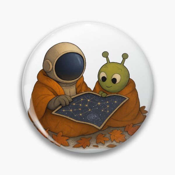 Item preview, Cosmic Reading: Astronaut & Alien Under the Star Map designed and sold by HEERMANArt.