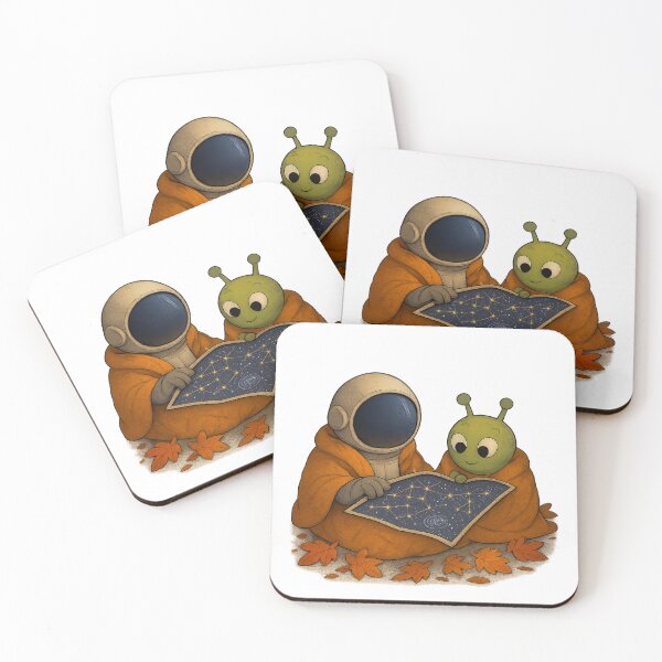 Item preview, Cosmic Reading: Astronaut & Alien Under the Star Map designed and sold by HEERMANArt.