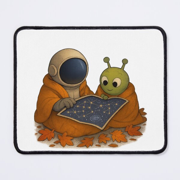 Item preview, Cosmic Reading: Astronaut & Alien Under the Star Map designed and sold by HEERMANArt.