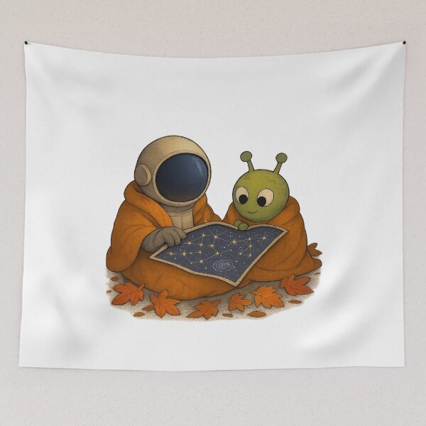 Item preview, Cosmic Reading: Astronaut & Alien Under the Star Map designed and sold by HEERMANArt.