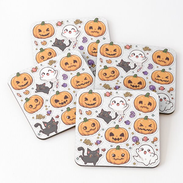 Item preview, Pastel Halloween Charm – Cute Ghosts, Pumpkins, and Cats  Description: designed and sold by Jajahshop.