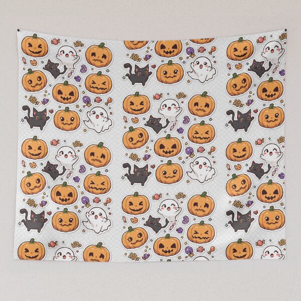Item preview, Pastel Halloween Charm – Cute Ghosts, Pumpkins, and Cats  Description: designed and sold by Jajahshop.
