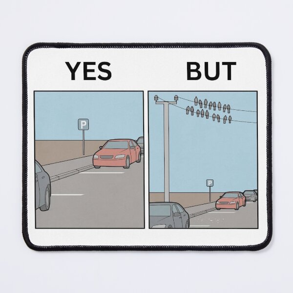Item preview, Yes But Parking VS Birds Version - Thanksgiving, Christmas And Birthday Party Gift Ideas for Classic Memes Lovers and Fans designed and sold by Memeing Everything.