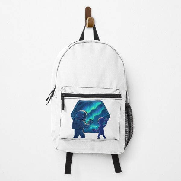 Item preview, Cosmic Auroras: Astronaut & Alien Watching from Space Station designed and sold by HEERMANArt.