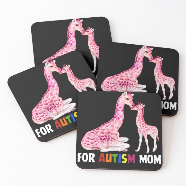 Artikelvorschau, Autismus-Mutter mit Giraffe und Baby – Autismus-Bewusstseins-Tier-Schwarz-Design entworfen und verkauft von MKShop91.